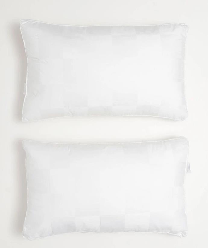 **Heritage Medium Support Gusseted Pillow 2 Pack, $79.95, from [Myer](https://www.myer.com.au/p/heritage-gusseted-polyester-pillow-pack|target="_blank").**
<br><br>
If you're looking for a value buy, look no further than this two pack from Heritage. The pillows are machine washable, have a hypo-allergenic fill and are ideal for back sleepers with medium support level.
