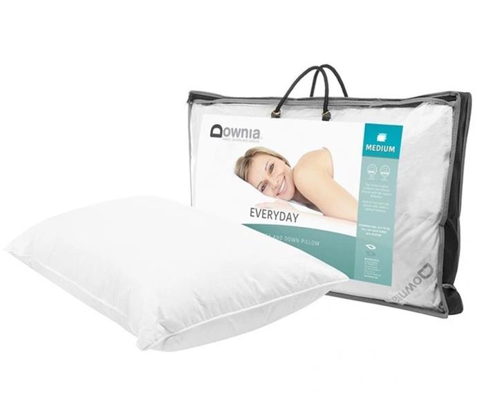 **Downia Everyday Duck Feather & Down Pillow, $79.95, from [Myer](https://www.myer.com.au/p/downia-everyday-duck-feather-down-pillow|target="_blank").**
<br><br>
If you want something super soft, you can't go past this duck feather pillow with a medium profile ideal for side and back sleepers.