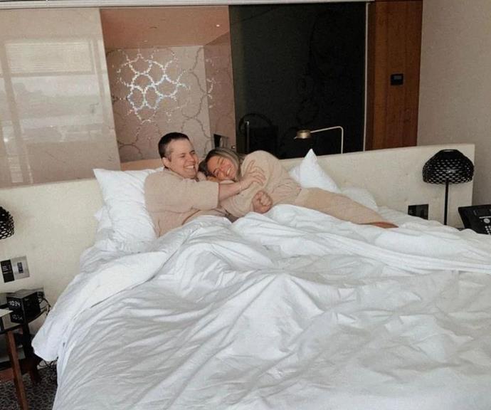 **Johnny and Tahnee**
<br><br>
Johnny Ruffo penned a beautiful message for his long-term girlfriend, Tahnee Sims.
<br><br>
With a throwback picture of them cuddling in a hotel bed he wrote, "Happy Valentines day to this beautiful lady, thankyou for the love, thankyou for the laughs, thankyou for taking care of me, but most of all, thankyou for being you xxxxxx."
 <br><br>
Tahnee commented on the post, "Thankful for you everydayyyy ❤️💗."