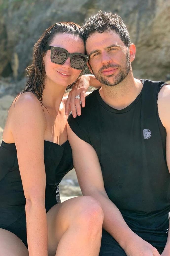 **Ricki-Lee and Richard**
<br><br>
Ricki-Lee Coulter posted a slew of pictures from a previous day at the beach with her husband, Richard Harrison. 
<br><br>
 She wrote, "Happy V Day lovers 🤍🤍🤍."