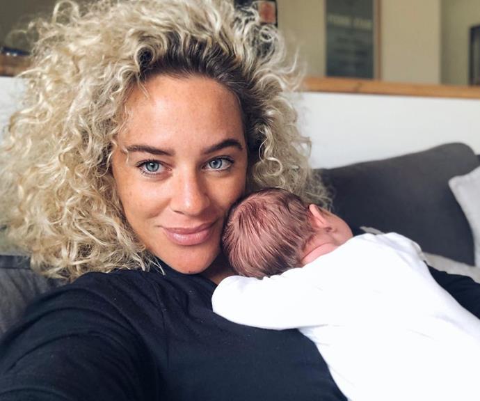 Alongside this picture of Ash looking fabulous with her newborn, she offered a relatable caption commenting on how hard it is to get ready with a baby. 
<br><br>
She wrote, "And just like that, I found 15 minutes to get out of my 'this goes with that', wash and dry my hair AND whack on a bit of fake tan. No shit, this gig is hard. ☠️💞."
