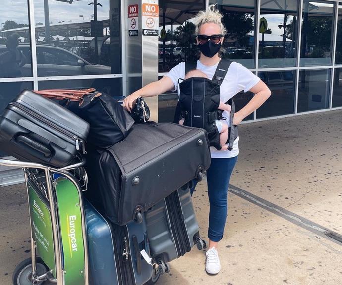 If this isn't every parent at the airport ever! "I can't imagine what travelling with multiple children would be like! Pete tried to convince me to share my suitcase with Clementine at one point... pft! Us gals have outfits sweetie! 💁🏼‍♀️," shared the former reality star to her very understanding fan base.
