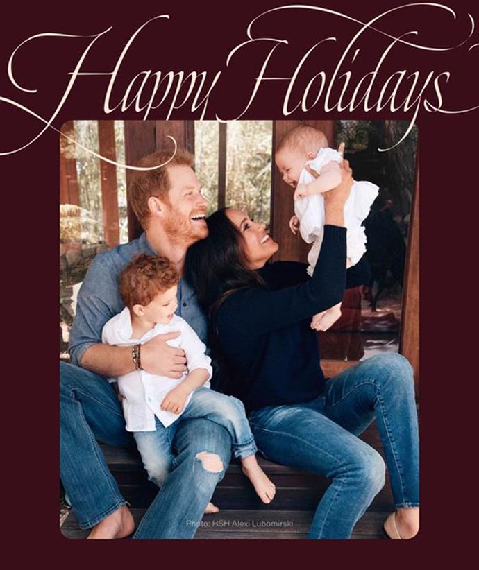Christmas saw the [Sussexes release this sweet card](https://www.nowtolove.com.au/royals/british-royal-family/lilibet-first-photo-harry-meghan-christmas-card-2021-70455|target="_blank"), featuring Meghan in a casual combination of jeans and a navy sweater.