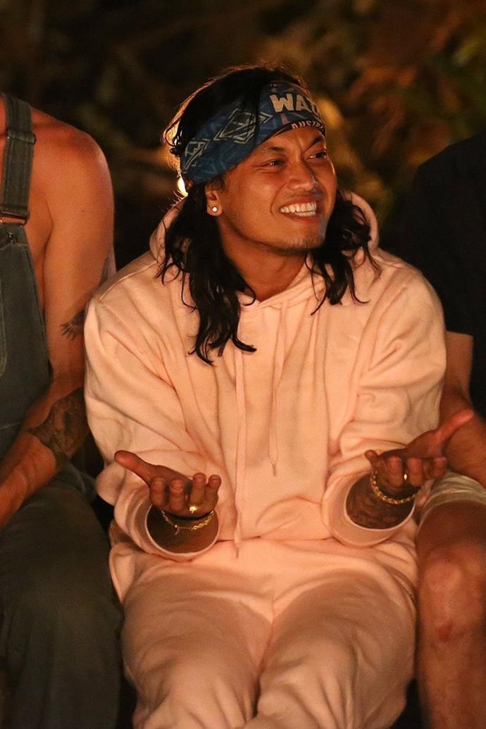 **Khanh**
<br><br>
Khanh Ong was arguably the most exciting contestant this season as he was already beloved for his appearances on *MasterChef.* But unfortunately, his journey on *Survivor* was cut short after receiving just enough votes to get kicked out of the tribe, all while having his Immunity Idol tucked in his pocket.  
<br><br>
Even though fans were sad to see him leave, Khanh was in good spirits, and he shared a grateful post on Instagram to mark his exit.
<br><br>
"It's not all sad," he wrote on Instagram alongside a video of himself swinging the idol he left with.
<br><br>
"@amyonng sent me a lot of amazing outfits so you wait for jury fashions," he shared.
<br><br>
"Thank you so much for everyone's kind words. I've been wanting to play @survivorau for so long and I was able to be part of blindsides, I won challenges, I got an idol, I got to play with my best friend @amyonng, I've met great humans and I went out with a bang. So thank you for allowing me to play this amazing game and be a part of this experience."