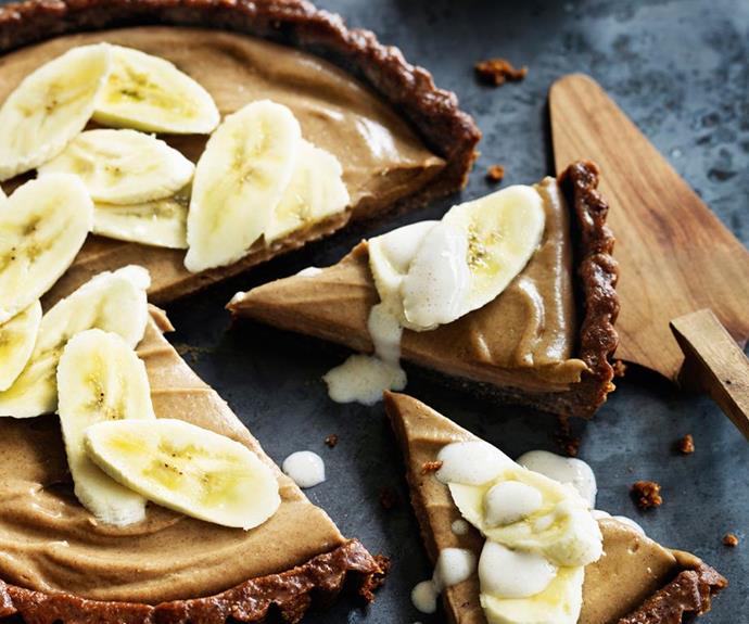 **Vegan banoffee pie**
<br><br>
Calling all Banoffee Pie lovers! This rich, indulgent banana and maple pie is fully vegan and absolutely delicious!
<br><br>
*[Find the full recipe here on The Australian Women's Weekly Food site.](https://www.womensweeklyfood.com.au/recipes/banoffee-pie-29453|target="_blank")*