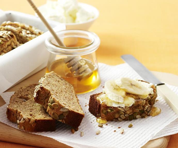 **Banana bread topped with seeds**
<br><br>
Whether you're a baking novice or just after an easy treat to bake - our no-fail banana bread won't disappoint.
<br><br>
*[Find the full recipe here.](https://www.womensweeklyfood.com.au/recipes/banana-bread-with-seeds-14301|target="_blank")*