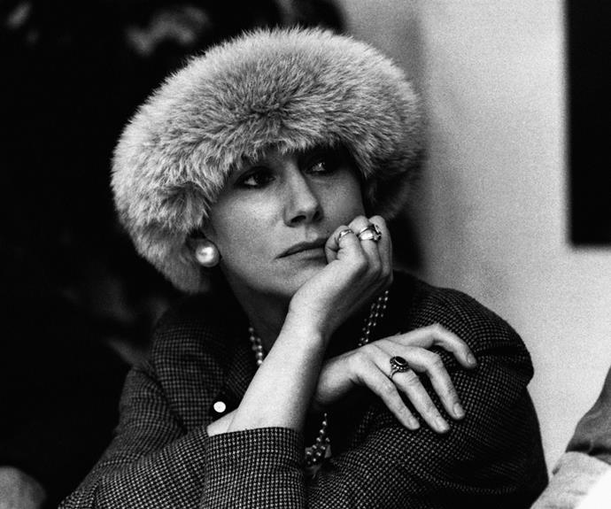 What a hat! Helen donned this chic accessory while in Berlin, Germany in 1985.