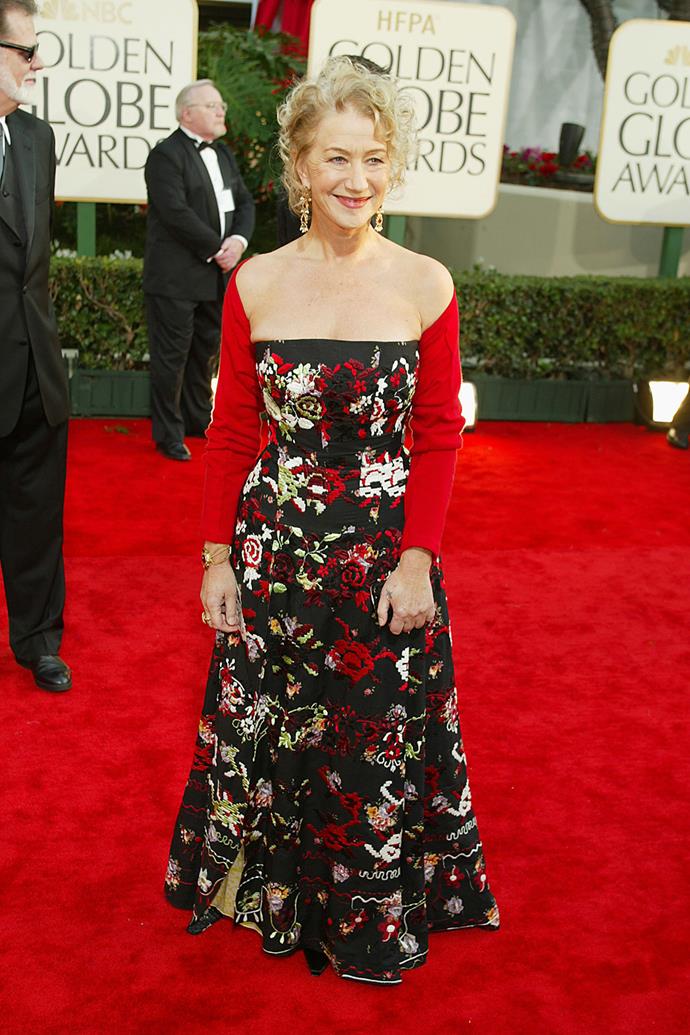 The actress embraced a bold print for the 60th Annual Golden Globe Awards in 2003.