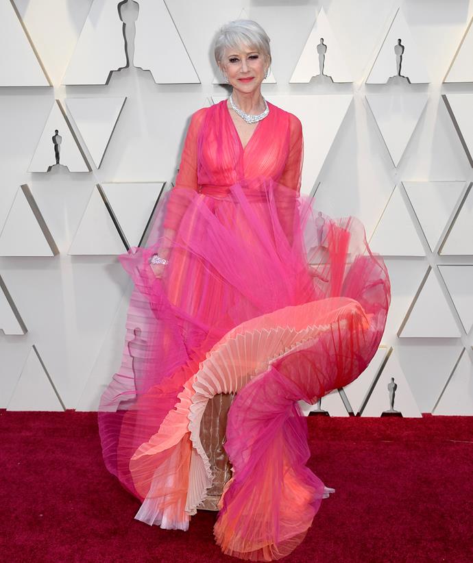 Her dress at the 91st Annual Academy Awards stole our breath, both for its incredible colour and delicate fabric. Who said women over 70 can't wear vibrant colours?