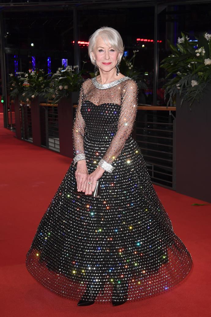 Even at 75, Helen wouldn't be constrained by outdated ideas of what women of a "certain age" should wear and she rocked this sparkling ensemble in Berlin in 2020.