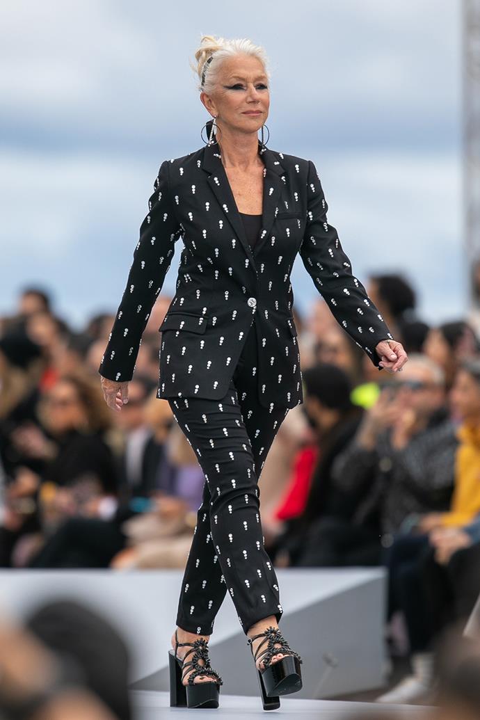 In fact, her fashion profile only seems to have grown as she's aged. Here the star walks the runway during the "Le Defile L'Oreal Paris 2021" Womenswear show as part of Paris Fashion Week .