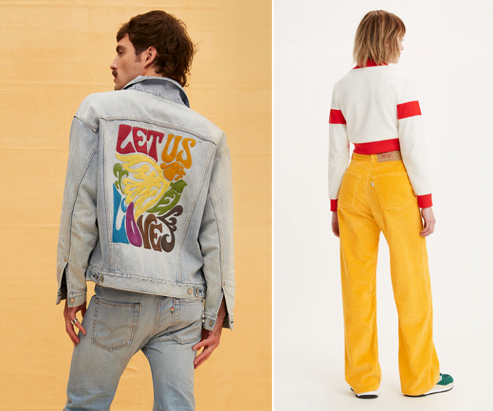 **After something more colourful and comfortable?** Shop this Levi's Pride Liberation Jacket, $199.95, from [Levi's](https://www.levis.com.au/men/clothing/jackets/levis_pride_liberation_trucker_jacket/A00540001.html|target="_blank"|rel="nofollow"), and The Simpson's X Levi's Women's High Corduroy Pants, $189.95, from [Levi's](https://www.levis.com.au/women/clothing/pants/the_simpsons_x_levis_womens_high_loose_corduroy_pants/A20630000.html#start=13|target="_blank"|rel="nofollow").