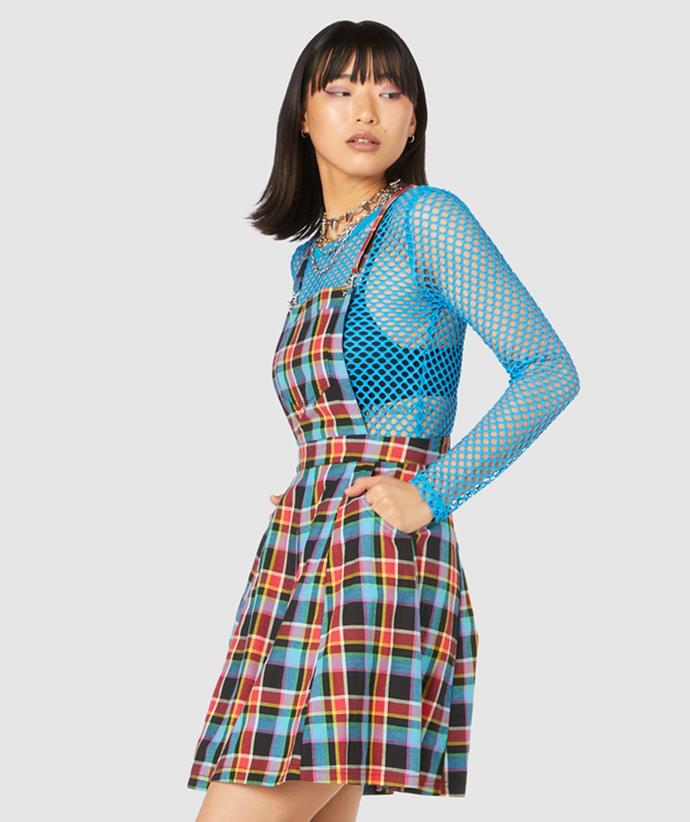**After something cute and colourful?** Shop the Dangerfield Rainbow Tartan Pinafore, $78, from [The Iconic.](https://www.theiconic.com.au/rainbow-tartan-pinafore-1511783.html|target="_blank"|rel="nofollow")