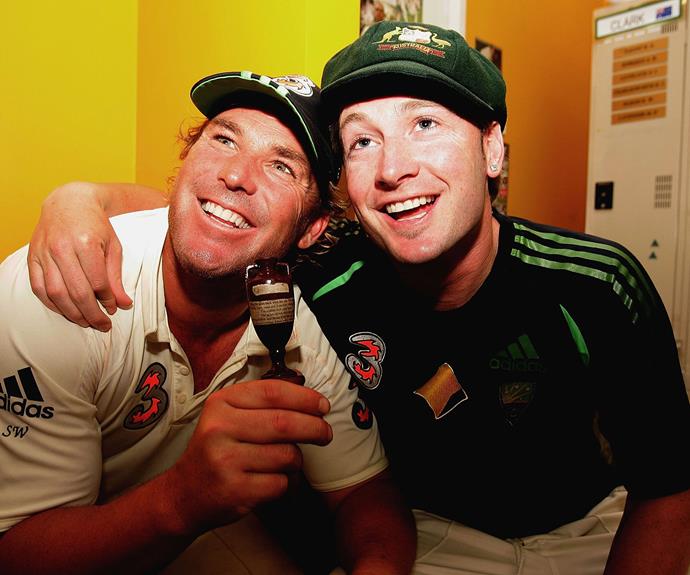 **Michael Clarke**<br>
Still in disbelief over Shane's death, Michael shared a simple tribute to him on the Monday morning following the news breaking with a single emoji to express his heartbreak: "💔"
<br><br>
A day later he appeared on the *Today Show* to share his memories of "Warnie" and broke down in tears on live TV as he remembered the legend he called a friend.
<br><br>
"No more crying," he said through tears. "It will be hard [at his funeral] … I'm sure he will get the send off that he deserves but I don't think I will ever say goodbye."
<br><br>
***WATCH: See the moment Michael broke down on live TV over Shane's death. Gallery continues after video.***