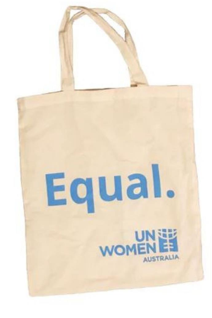Equal Tote Bag, $14.95, [Un Women Australia.](https://shop.unwomen.org.au/products/equal-tote-bag|target="_blank"|rel="nofollow") 