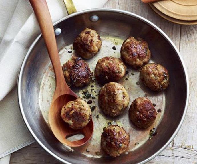 **Fried lamb meatballs**
<br>
The secret to round meatballs is to make a circular movement with the pan to roll the meatballs around while they cook.<br><br>
*See the [full Australian Women's Weekly recipe here](https://www.womensweeklyfood.com.au/recipes/fried-lamb-meatballs-14179|target="_blank").*