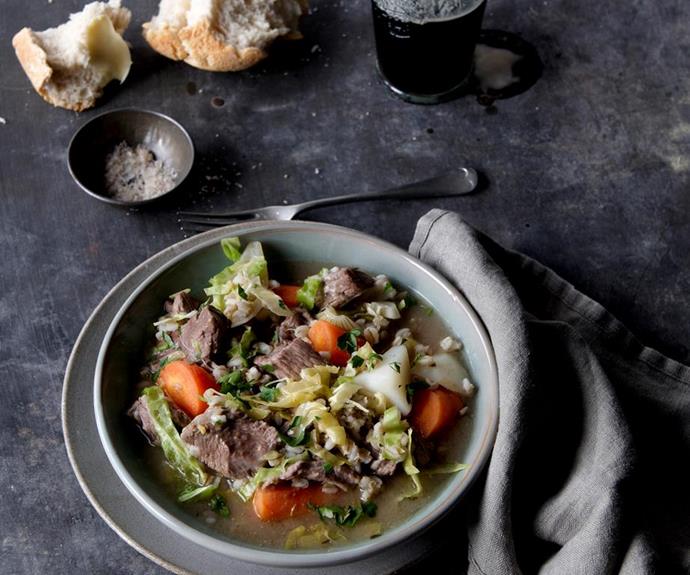 **Irish lamb and barley stew**
<br><br>
Rich, nourishing and completely delicious.
<br><br>
*Read the full recipe [here](https://www.womensweeklyfood.com.au/recipes/irish-lamb-and-barley-stew-9946|target="_blank").*
