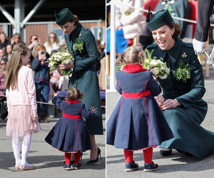 Catherine, Duchess of Cambridge was delighted by little Gaia's antics.