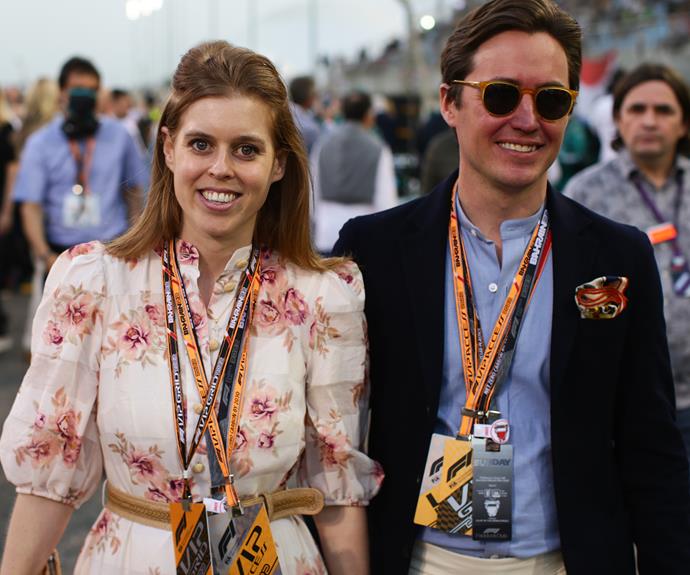 Welcome to 2022! For their chic first public outing in the new year, Beatrice and Edoardo dressed up to attend the F1 Grand Prix in Bahrain. We still haven't been treated to a photo of their daughter Sienna yet, but the new parents looked happy and hale during their outing.