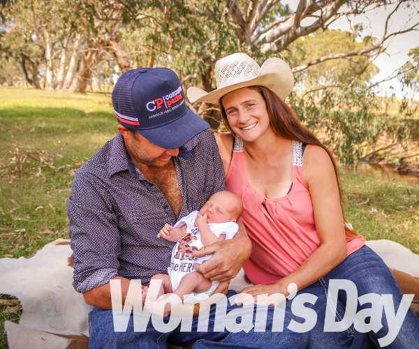The new parents live on Tim's property in Wangaratta, Victoria.