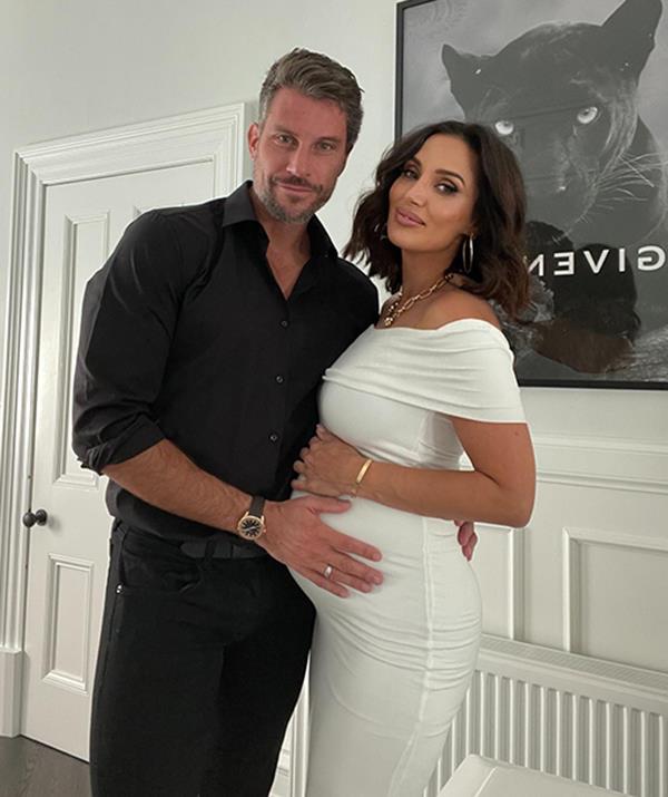 In March 2022, Sam and Snez looked glam as they headed out for a well-earned date night. The personal trainer cradled his wife's 30-week bump for this sweet pic.
