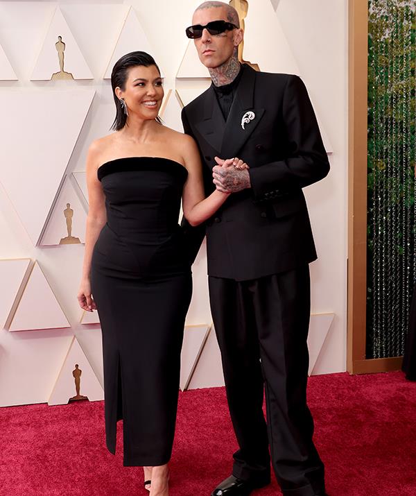 Kourney Kardashian and her fiance Travis Barker stunned in all black ensembles.