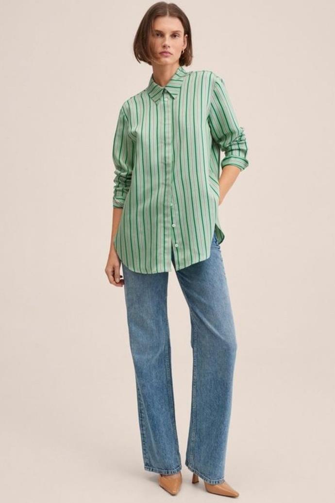 A button-up shirt goes superbly with black pants, leather skirts, and monochrome blazers. This sorbet green number by M.N.G adds that pop of colour to outfits that will set you apart from the sea of neutrals. 
<Br><br>
**M.N.G Fresia Shirt, $59.95, [The Iconic.](https://www.theiconic.com.au/fresia-shirt-1487850.html|target="_blank"|rel="nofollow")**