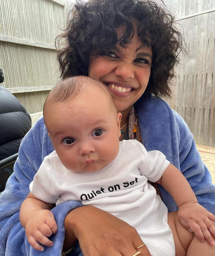 Miranda Tapsell revealed it took 18 months to conceive her baby daughter Grace.