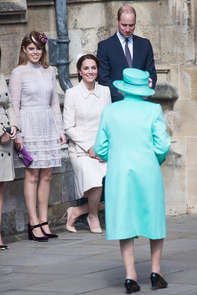 She was even spotted showing off her perfect curtsey when the Queen arrived, which is no easy feat in those heels.
