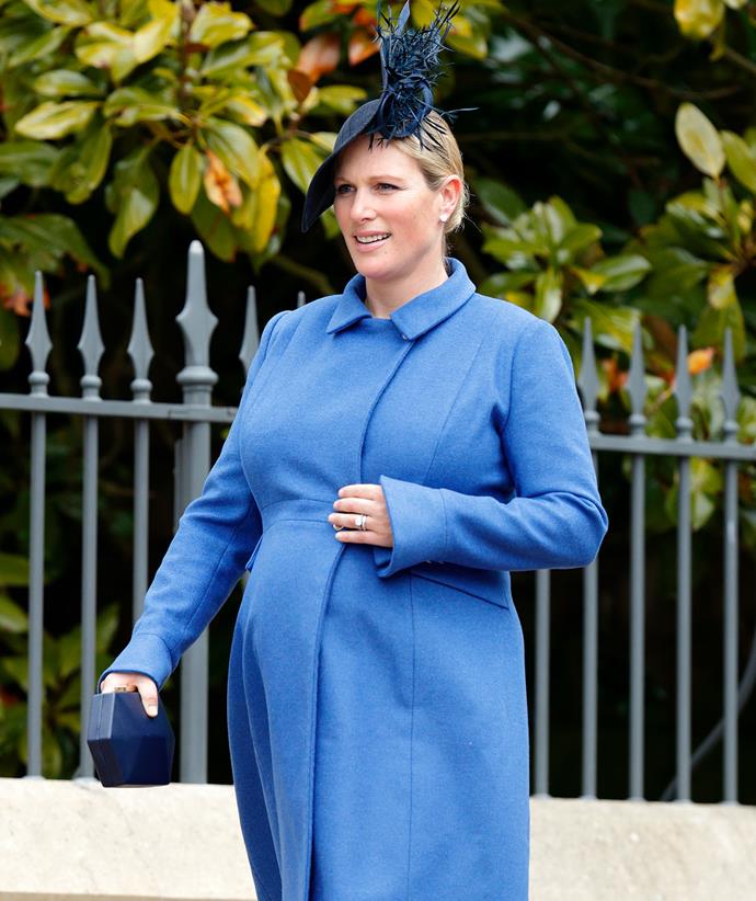 In 2018 Zara Tindall attended the traditional Easter Sunday church service at St George's Chapel while heavily pregnant, but she still made a fashion statement.