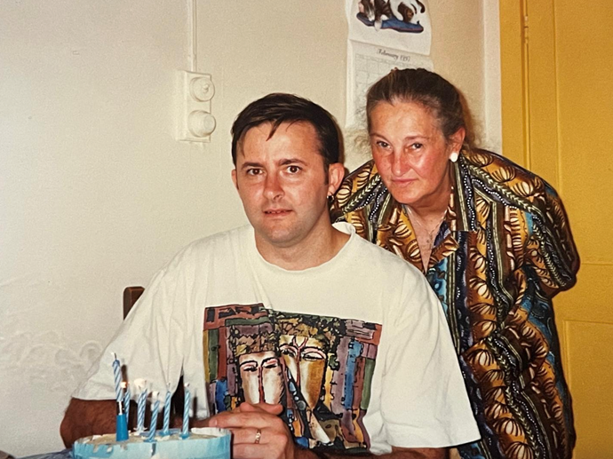 A young Anthony Albanese with his mother, Maryanne Ellery.