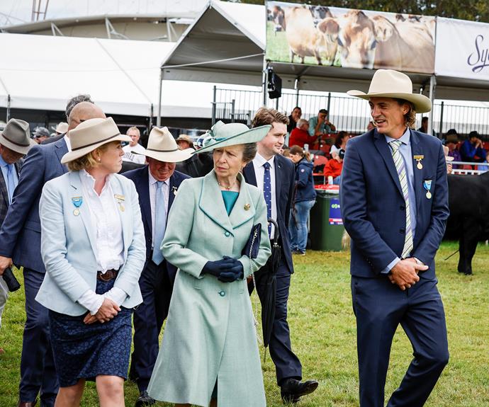 The Princess Royal talks to Alison Hamilton, Co-Chair of the RAS of NSW Cattle Committee.