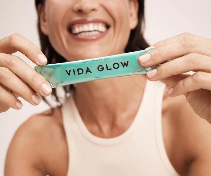 This marine collagen peptide supplement is made from sustainably sourced fish scales to promote smoother looking skin and reduce the appearance of fine lines and wrinkles. Available in a range of flavours, just mix a sachet into your favourite food or drink and you're good to go.
<br><br>
***Vida Glow Natural Marine Collagen, $70, from [Adore Beauty.](https://www.adorebeauty.com.au/vida-glow/vida-glow-natural-marine-collagen-original.html|target="_blank")***