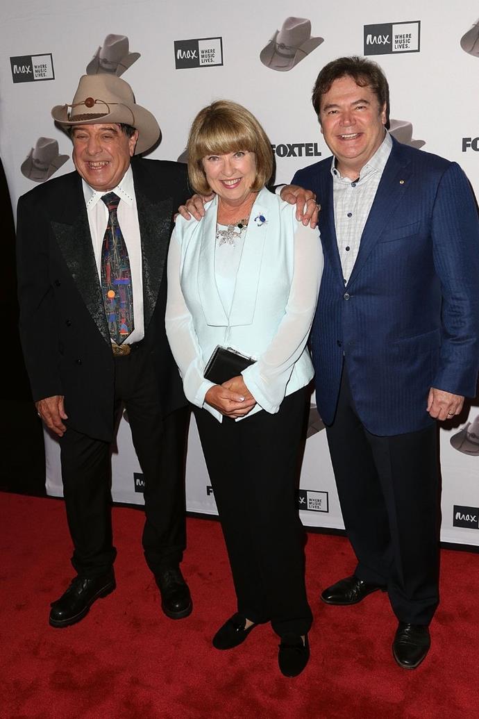 Molly Meldrum, Jacki MacDonald and Daryl Somers at the Molly Meldrum 50 years in music celebration.