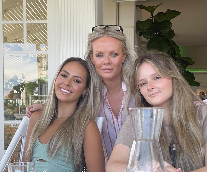 Alex Fevola with two of her daughters, whom she shares with Brendan Fevola.