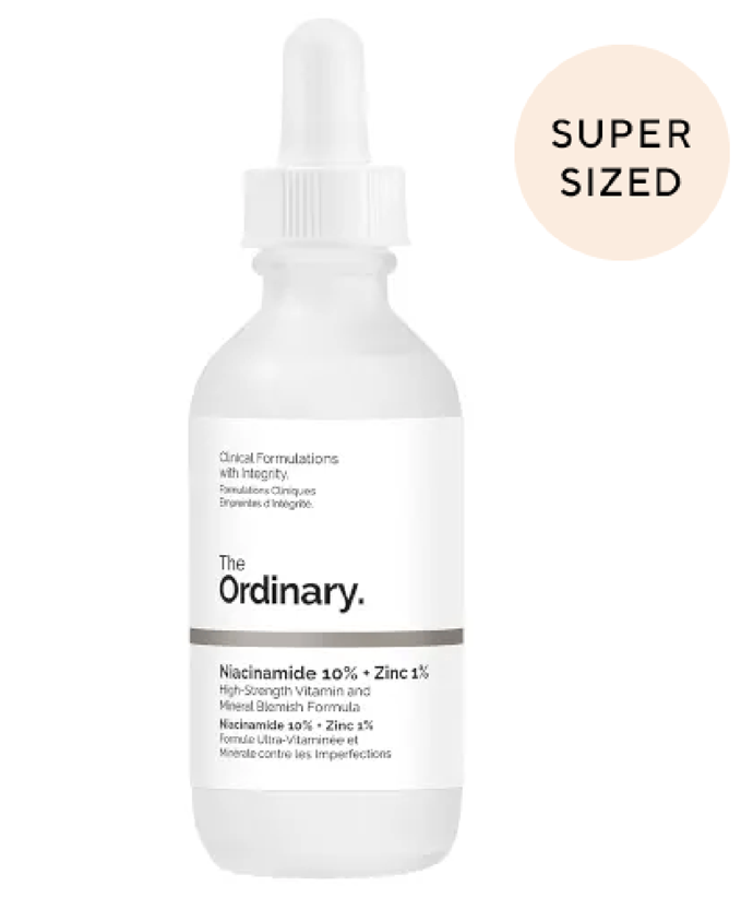 Shop The Ordinary Supersize Niacinamide 10% + Zinc 1%, $19.10, from [Adore Beauty.](https://www.adorebeauty.com.au/the-ordinary/the-ordinary-niacinamide-10-zinc-1-60ml.html|target="_blank")