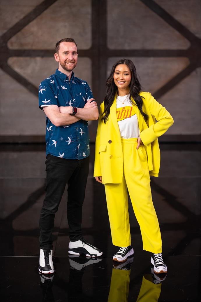 **ANDREW, 38, & CRYSTAL, 30 VIC**
<br><br>
After meeting 10 years ago through Andrew's cosplay photography business, the friends have been proud Lego-loving adults and want their appearance on the show to normalise it. 
<br><br>
"I feel there was a stigma behind adults who dabble in Lego, but *Lego Masters* and Brickman have normalised it," says Andrew. 
<br><br>
However, for content creator Crystal, she's keen to get to know Hamish.
<br><br>
"I've grown up watching him on TV and kind of want to be best friends with him," she laughs.
