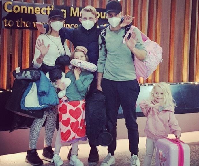 Carrie shared an update from her family travels in Europe by posting a picture of her brood at the airport waving goodbye before they jetted off.
<br><br>
In her caption, she revealed that they had visited France, Switzerland, and Austria over the past few weeks.
<br><br>
"Our adventure is well underway 🌎 can't wait to share what we've been up to over the past few weeks travelling 🧳 we've packed it in 🇫🇷 🇨🇭 🇦🇹 (perhaps too many stops for our little people! 😅) and we've seen the most incredible places."
<br><br>
Now they're bunkering down in the UK before sinking their teeth into more travels, "Settling in to the UK now 🇬🇧 #britmorefamilyadventure or the Chriswolds's family adventure as Chris calls it 🤣."