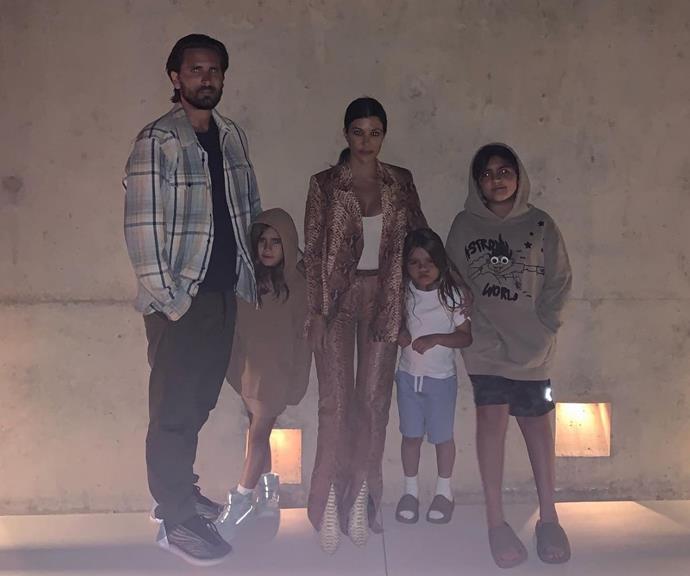 Scott with Kourtney and the kids on Father's Day.