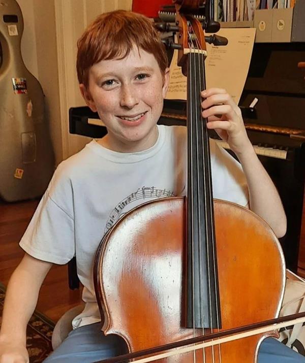 Now 13, Ethan is a gifted cellist.