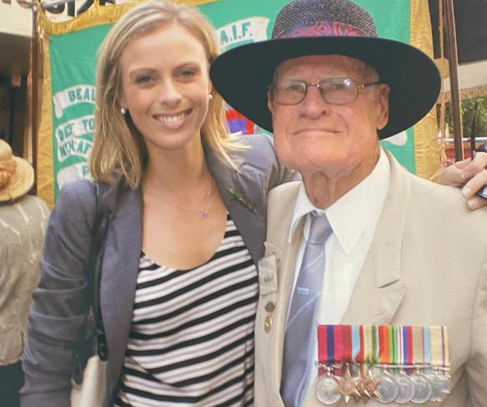 **Sylvia Jeffreys**
<br><br>
[*Today Extra* host Sylvia Jeffreys](https://www.nowtolove.com.au/parenting/celebrity-families/sylvia-jeffreys-peter-stefanovic-54552|target="_blank") penned a poignant tribute to her late grandfather, Neil Hamilton Russell.
<br><br>
Taking to Instagram, the presenter posted a series of photos of the late sergeant while sharing his history with her fans.
<br><br>
"I have the great honour of speaking about my late Grandpa, Neil Hamilton Russell, at the Coorparoo RSL ANZAC Day Service in Brisbane this morning," Sylvia, 36, said.
<br><br>
"Grandpa fought in five major campaigns across Syria, Libya, Egypt and New Guinea and was awarded a Distinguished Conduct Medal for his bravery in Tobruk.
<br><br>
The mother-of-two said her grandfather showed "courage and selflessness in the face of a relentless enemy."