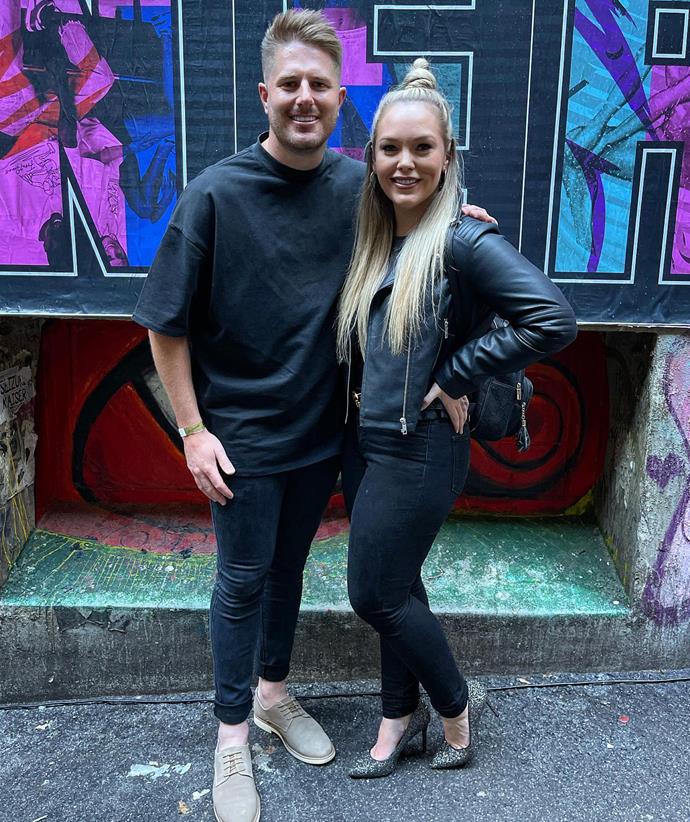 Mum and Dad's night out! Melissa and Bryce enjoyed a date night at Melbourne Fashion Festival in March 2022.