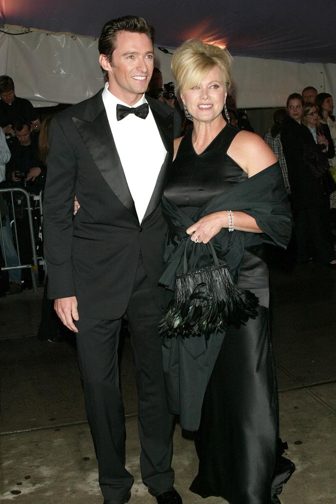 **MISS:** Hugh Jackman and wife Deborra-Lee Furness, 2004.
<br><br>
We love them, but these outfits are misses for ignoring the  "Dangerous Liaisons: Fashion and Furniture in the 18th Century" theme. Plus, who wears all-black to the Met Gala?