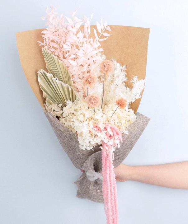 Flower Across Australia specialises in dried natives and rustic wrapping.