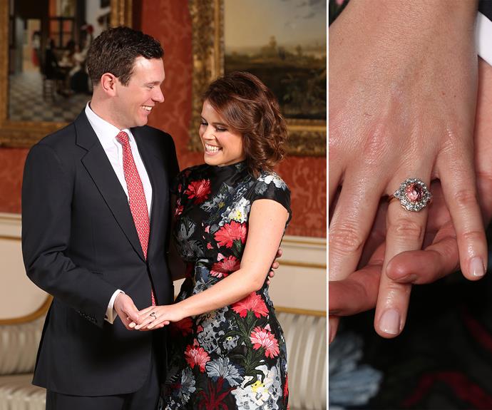 The ring Jack chose a Cartier ring with a pink sapphire for his bride, while Eugenie revealed the Queen was among the first people she told. She said: "Granny actually knew right at the beginning. She was very happy, as was my grandfather [Prince Philip].