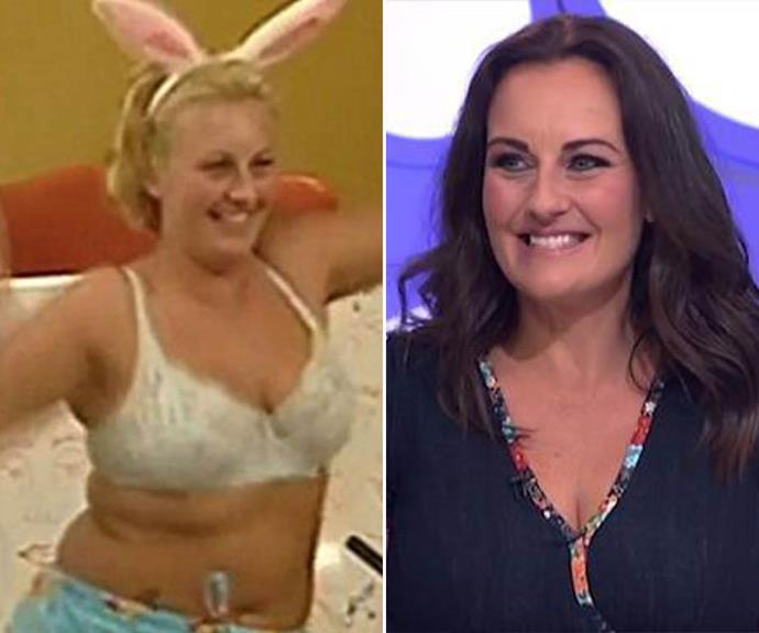 **Sara Marie Fedele, season 1** <br><br>
She was one of the BB originals and after winning hearts with her cheeky "bum dance" on the show, Sara Marie went on to shed some weight and embrace darker hair. Now a happy mum, she's also ditched her iconic bunny ears.