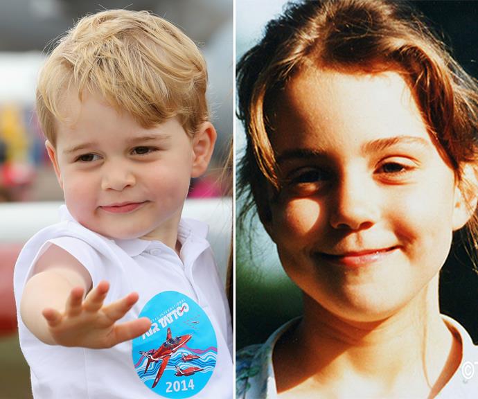 From a young age Prince George resembled his mum, Kate Middleton.