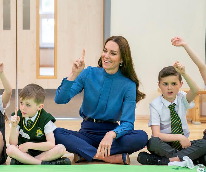 The duchess joined in with the kids' activities.