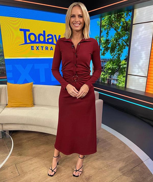 [The mother-of-two](https://www.nowtolove.com.au/parenting/celebrity-families/sylvia-jeffreys-kids-67390|target="_blank") looked like she'd just stepped off the runway in this Christopher Esber midi dress and her go-to heeled sandals by Billini.