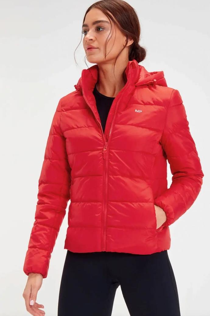 MP Women's Outerwear Lightweight Hooded Packable Puffer Jacket, $51.99, **[buy it here from MyProtein.](https://au.myprotein.com/sports-clothing/mp-women-s-outerwear-lightweight-hooded-packable-puffer-jacket-danger/12857320.html?affil=thggpsad&switchcurrency=AUD&shippingcountry=AU&variation=12857324&affil=mpppc_campaign=71700000079478025&adtype=&product_id=12857324&gclid=CjwKCAjwj42UBhAAEiwACIhADl-YoLCNT_XeCVBMbRmCxGcv5MUkBjAa8grom02d2ExIyTyHbLVybRoCAxoQAvD_BwE&gclsrc=aw.ds|target="_blank"|rel="nofollow")**